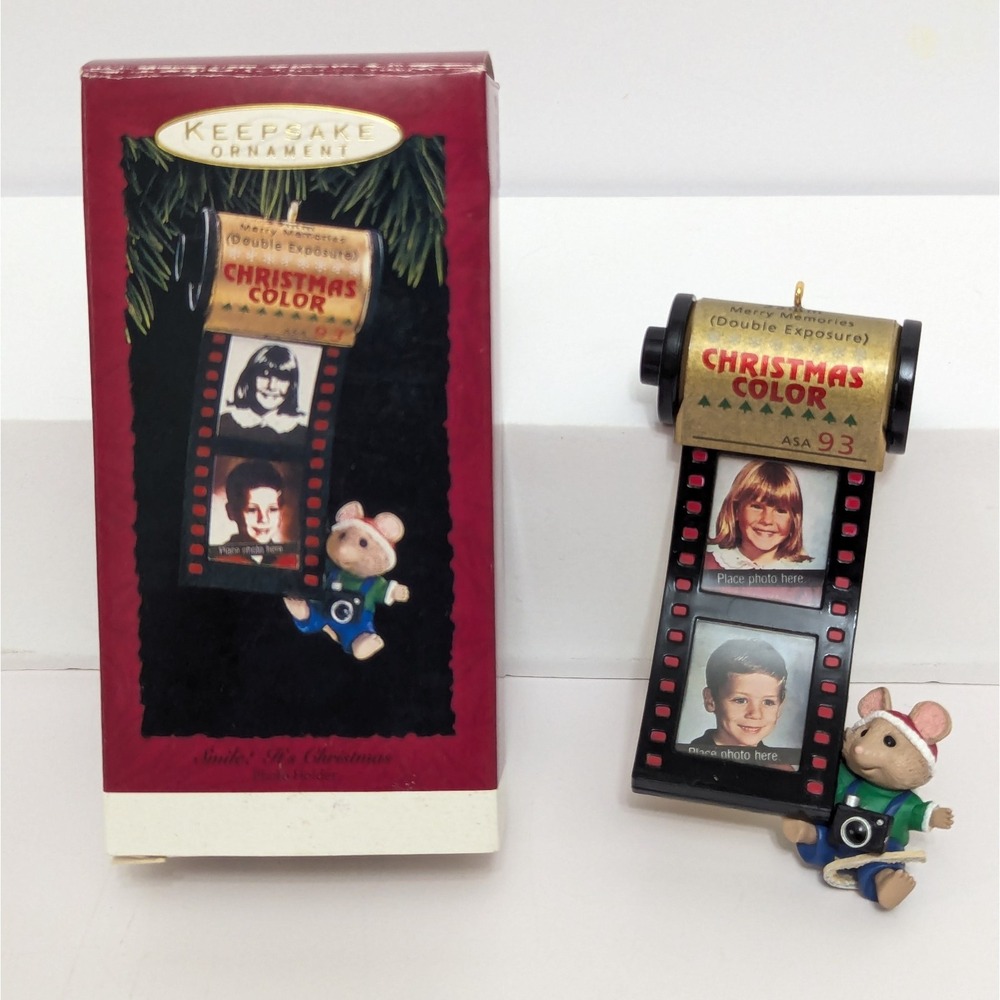Hallmark Camera Film Photo Holder Photography Christmas Ornament Vtg 1993 NEW